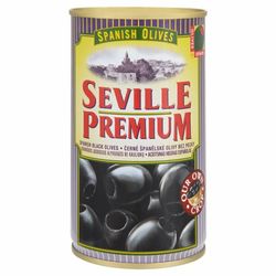 Seville premium Spanish Olives černé olivy bez pecky 350 g