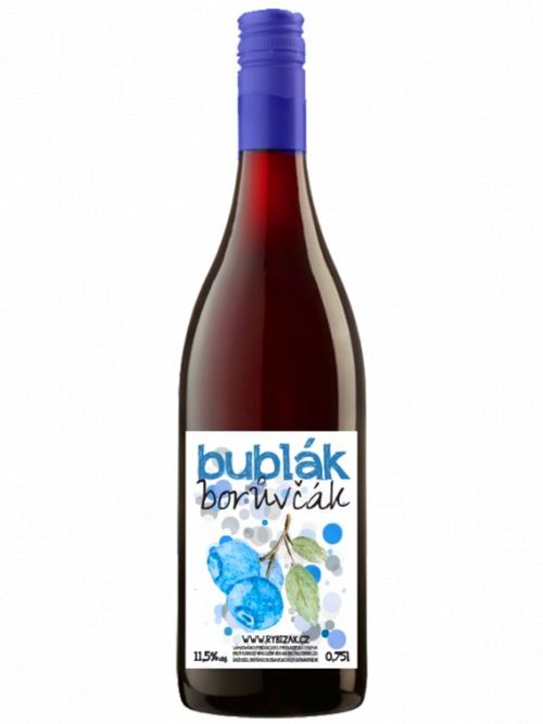 Rybízák Bublák Borůvčák perlivé víno z borůvek 750 ml
