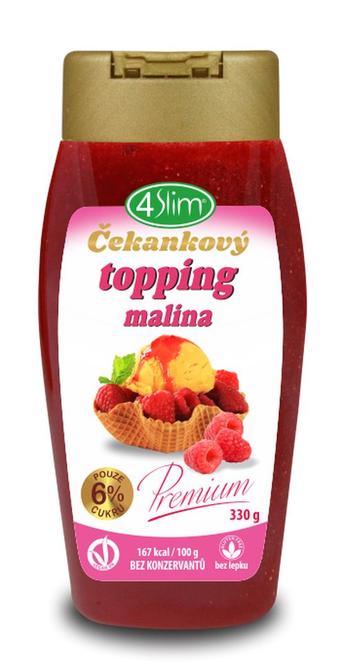 4Slim - Čekankový topping malina, 330 g