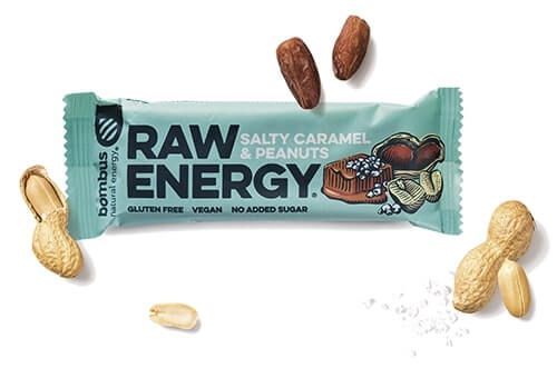 Bombus RAW Energy slaný karamel a arašídy 50 g 50g