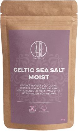 BrainMax Pure Keltská mořská sůl, vlhká, 1000 g Keltská mořská sůl