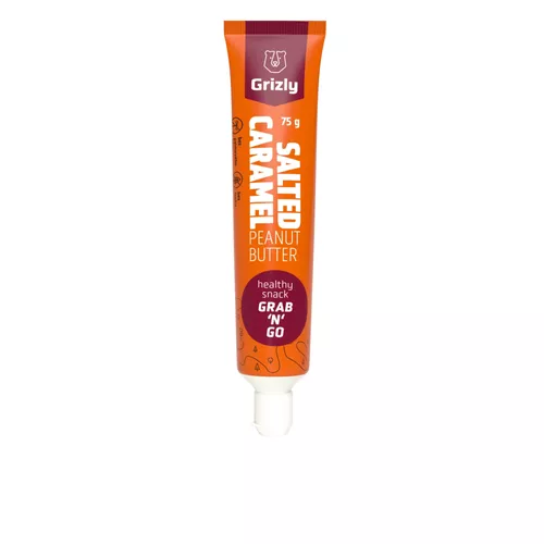 GRIZLY Arašídový krém slaný karamel v tubě 75 g