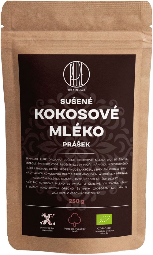 BrainMax Pure Kokosové mléko BIO prášek, 250 g *CZ-BIO-001 certifikát