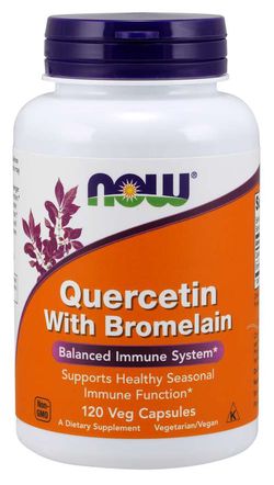 NOW® Foods NOW Quercetin & Bromelain, 120 rostlinných kapslí