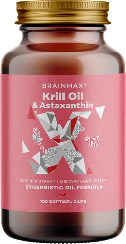BrainMax Krill Oil s astaxanthinem, 500 mg, 100 kapslí