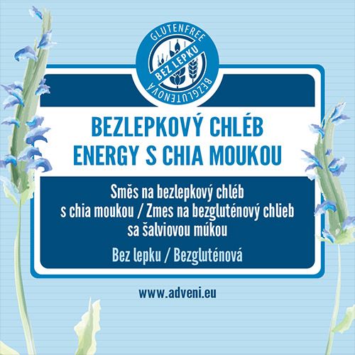 ADVENI Bezlepkový chléb ENERGY s chia 500 g