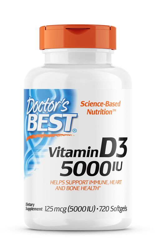 Doctor's Best Doctor’s Best Vitamin D3, 5000 IU, 720 kapslí