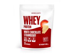 DESCANTI s.r.o Descanti whey protein - bílá čokoláda a jahoda Množství: 1000 g