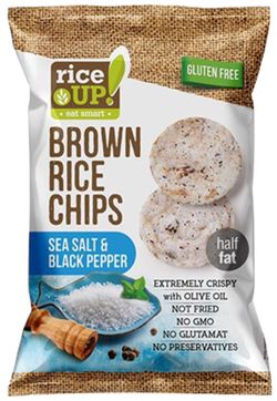 Rice Up Rýžové chipsy mořská sůl, pepř 60 g