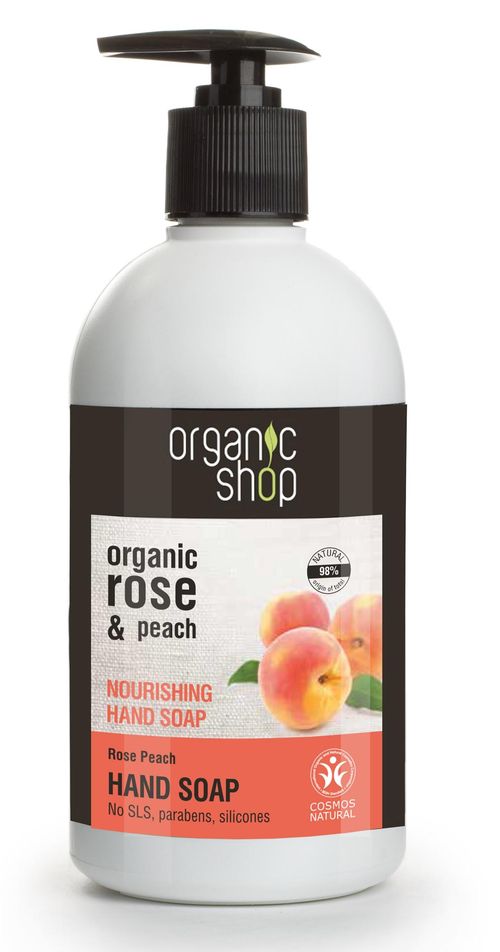Natura Siberica Organic Shop Výživné mýdlo na ruce Růže a Broskev 500 ml