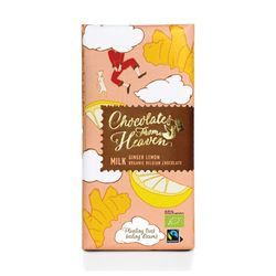 Chocolates from Heaven - BIO mléčná čokoláda se zázvorem a citronem 37%, 100g *CZ-BIO-002 Certifikát