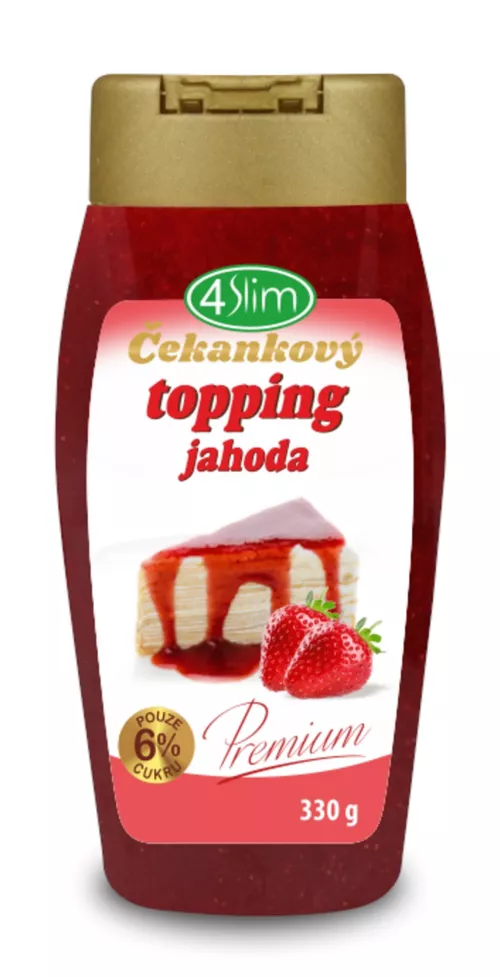 4Slim Čekankový topping jahoda 330 g
