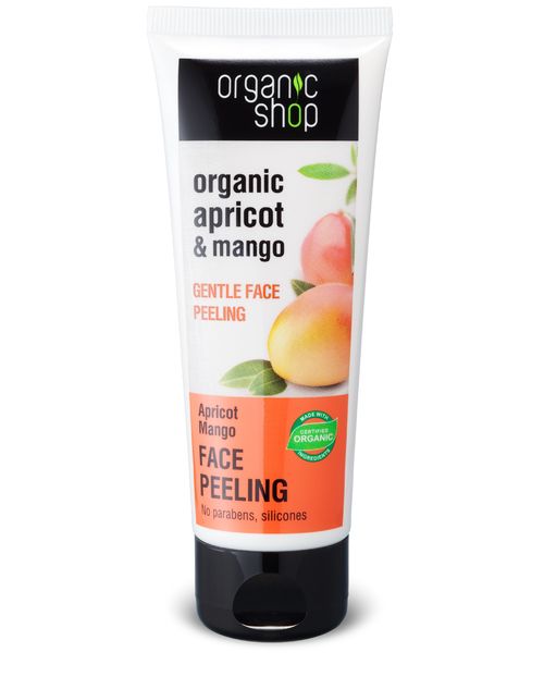 Organic shop - Jemný pleťový peeling - Broskev a Mango, 75 ml