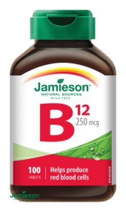 Jamieson Vitamín B12 methylkobalamín 250 µg 100 tablet