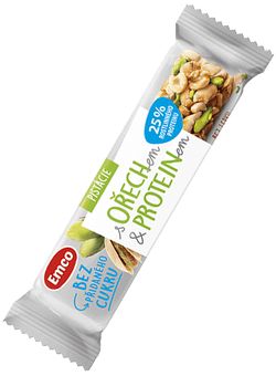 Emco Tyčinka s ořechem a proteinem - pistácie 35 g