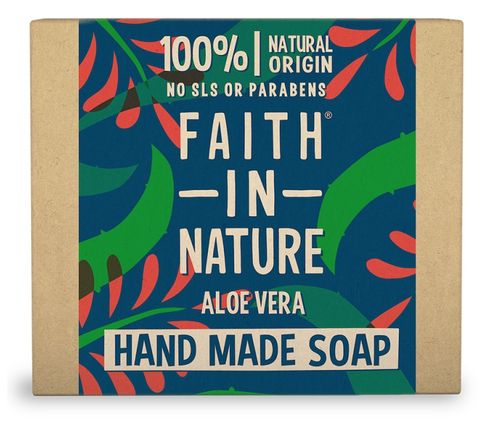 Faith in Nature, rostlinné tuhé mýdlo s pravým Aloe Vera, 100g