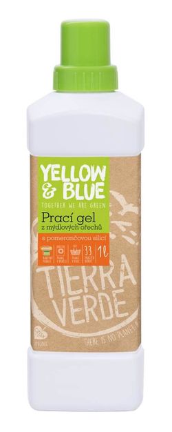 Yellow & Blue Prací gel z mýdlových ořechů s pomerančovou silicí (láhev) 1 l