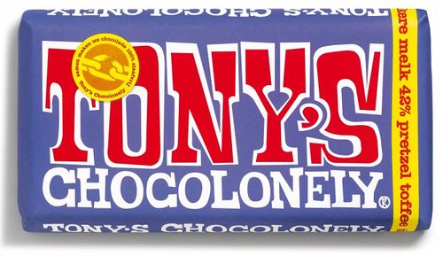 Tony’s Chocolonely Mléčná tmavá čokoláda, preclíky a karamel 180 g