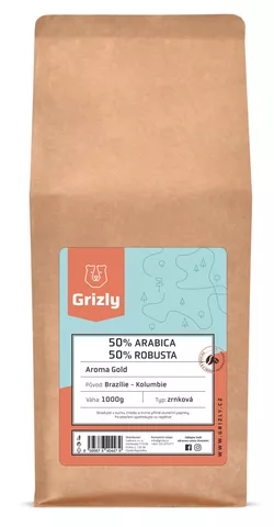 GRIZLY Zrnková káva 50/50 Aroma Gold 1000 g