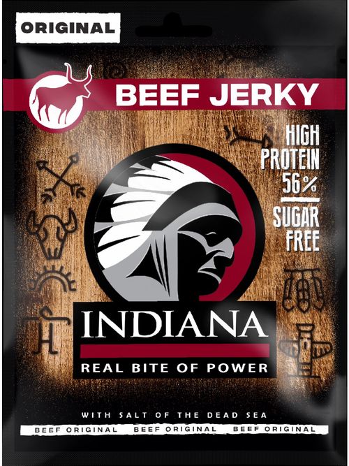 INDIANA s.r.o. INDIANA Jerky ORIGINAL - hovězí sušené maso Množství: 90 g