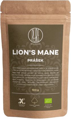 BrainMax Pure Lion's Mane (Hericium) prášek, BIO 100g *CZ-BIO-001 certifikát