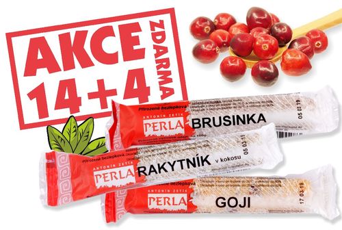 Akční balení tyčinek Brusinka, Goji, Rakytník 14 + 4 zdarma 18ks