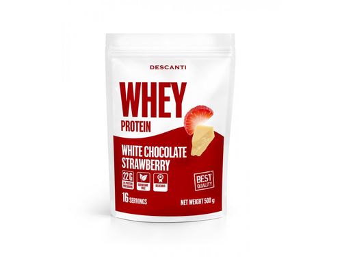 DESCANTI s.r.o Descanti whey protein - bílá čokoláda a jahoda Množství: 500 g