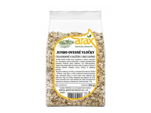 ARAX Ovesné vločky bezlepkové jumbo, celozrnné s klíčky 300 g