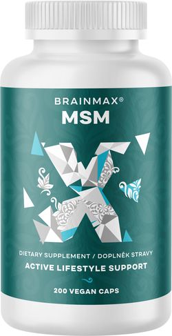 BrainMax MSM, 800 mg, 200 rostlinných kapslí