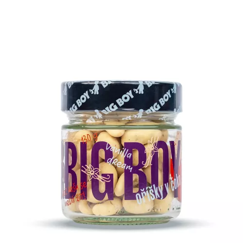 BIG BOY Vanilla dream - Kešu v bio bílé čokoládě s kousky pravé vanilky 130g
