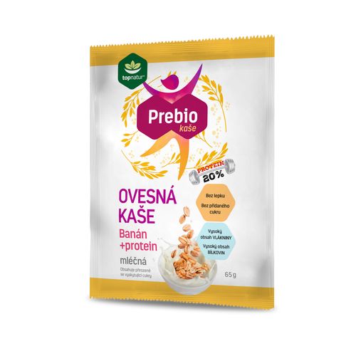 TOPNATUR Prebio Kaše Banán protein mléčná 65 g