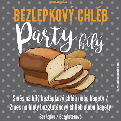 ADVENI Bezlepkový chléb PARTY bílý nebo bagety 500 g