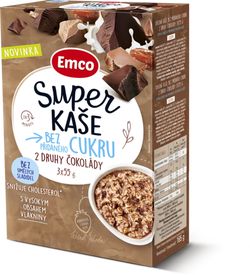 Emco Super kaše 2 druhy čokolády 3x55 g