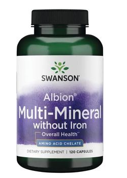 Swanson Multi Mineral without Iron (multiminerál bez železa), 120 kapslí