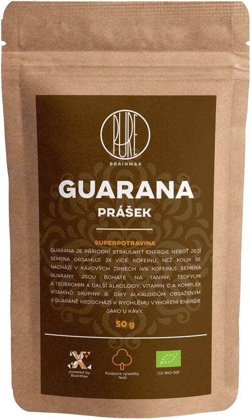 BrainMax Pure Guarana BIO prášek, 50 g *CZ-BIO-001 certifikát