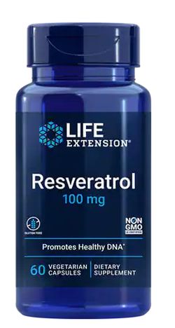 Life Extension Resveratrol, 100 mg, 60 rostlinných kapslí
