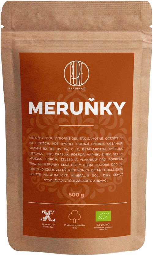 BrainMax Pure Meruňky BIO, 500 g *CZ-BIO-001 certifikát