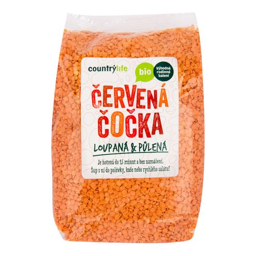 CountryLife - Čočka červená půlená BIO, 1kg