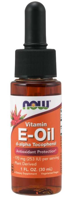 NOW® Foods NOW Vitamin E-Oil, Tekutý Vitamín E, 30 ml.