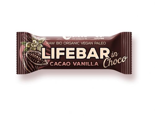 Lifefood Lifebar InChoco tyčinka Cacao Vanilka BIO 40 g