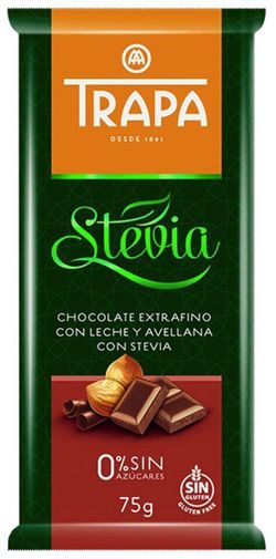 Trapa Čokoláda mléčná s drcenými jádry lísk.ořechů STEVIA 75 g