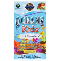 Garden of Life Oceans Kids DHA, Omega-3 bonbóny pro děti, 120 žvýkacích kapslí