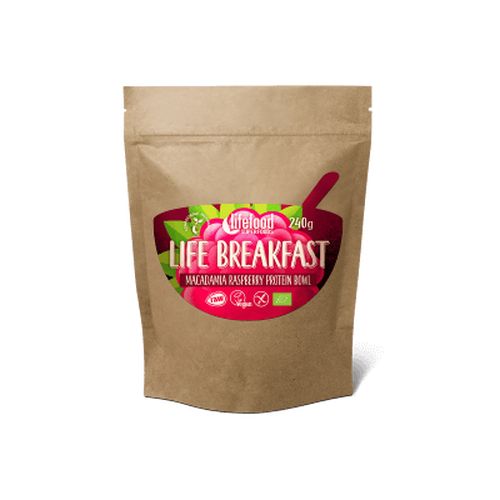 Lifefood Life Breakfast Kaše malinovo-makadamiová s proteinem BIO RAW 240 g