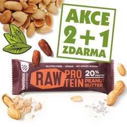 BOMBUS Raw protein AKCE 2 + 1 zdarma 3ks