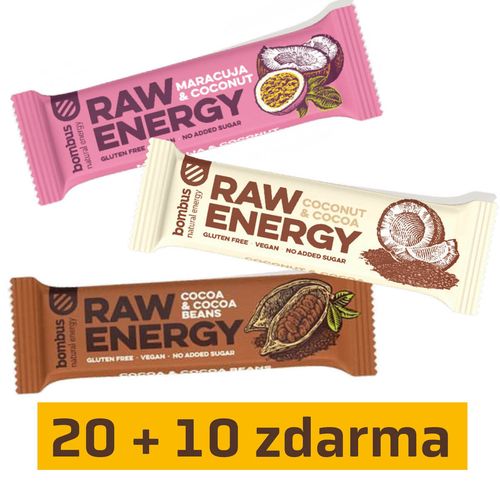 Bombus Akční balení RAW Energy 20 + 10 zdarma